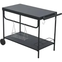 Leco Grill-Serviertisch ca. L 100 x B 47 x H 73 cm, fahrbar, Farbe Anthrazit