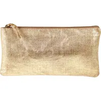 Clairefontaine 4x KLEO-PATHRA Schlampermäppchen Leder flach 22x11cm gold 410037C