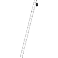 Proregal Sprossen-Anlegeleiter Germany | 24 Sprossen | Arbeitshöhe 7,40m | 350mm breit ohne Traverse | Traglast 150kg | Alu