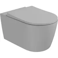 Vitra New Metropole Round QuantumFlush Wand-WC spülrandlos Steingrau Matt mit Oberflächenveredelung Clean