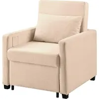 Otto Home Relaxsessel "Jerry", beige (creme), B:74cm H:89cm T:89cm, Sessel, Relaxsessel, mit Schlaffunktion, als Gästebett und inkl. Kissen