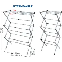 TATKRAFT Artmoon GOBI Faltbarer Kleidungstrockner Ausziehbar Teleskop 43 - 75 cm Höhe Rostfreier Stahl