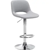 CLP Barhocker Camden Kunstleder drehbar und höhenverstellbar grau Material Gestell Metall in Chromoptik