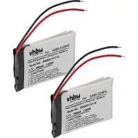 VHBW 2x Akku kompatibel mit Jabra Pro 923, 920, 935, 930, 900 Wireless Headset Kopfhörer (250 mAh, 3,7 V, Li-Polymer)