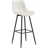 DELUKE Barhocker SYDNEY - Creme, Samt | Barhocker mit Lehne Barstuhl Tresenhocker Tresenstuhl Kneipenhocker Kneipenstuhl