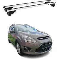 Omtec Dachträger Grundtäger für Ford Grand C-Max 2010-2019 75kg Aluminium Silber 2 tlg