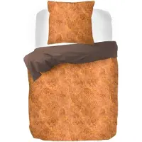 Kayori Fuji Baumwolle-Satin Bettwäsche-Garnitur Farbe Leather Größe 155x220 + 80x80 cm