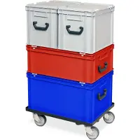 BRB-Lagertechnik Montagewagen/ Kleinteilewagen, BxTxH 615x415x1123 mm, grau, rot, blau