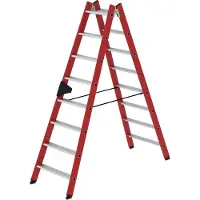 Proregal Stufen-Stehleiter beidseitig begehbar GFK / Alu 2x8 Stufen