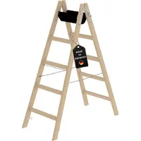 Proregal Sprossen-Stehleiter Holz 2x5 Sprossen