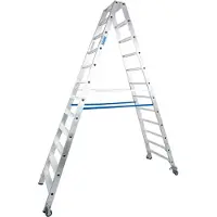 Krause Aluminium-Doppelleiter STABILO fahrbar 4,35 m