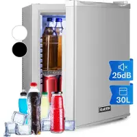 Klarstein Mini Kühlschrank für Zimmer, 30L Mini-Kühlschrank für Getränke & Kosmetik, Kleine Minibar, Kühlschrank Klein & Leise, Verstellbare Ablagen, Kleiner Skincare Kühlschrank 5-15°C
