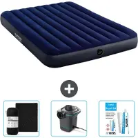 Intex Luftbett – 2 Personen – 152 x 203 x 25 cm – Blau – im Lieferumfang enthalten Spannbettuch - Pumpe en Reperaturset