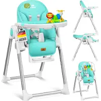 Kidiz 3in1 Hochstuhl Kinderhochstuhl inkl. Spielbügel , Babyliege , Kombihochstuhl Babyhochsitz ,7 höhenverstellbar Verstellbare Rückenlehne , mitwachsend ab 0 Monate bis 6 Jahre Babystuhl