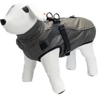 Beeztees Hundemantel Milo mit Hundegeschirr grau, Größe:68 cm