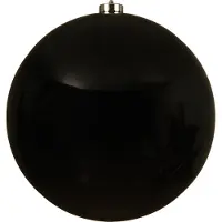 Décoris Unzerbrechliche schwarze Christbaumkugel 20cm - Weihnachts-Schmuck, Kunststoff Deko für Festtage