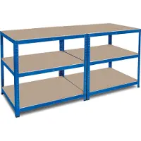 BRB-Lagertechnik Arbeitstisch/Werktisch/Packtisch HxBxT 900 x 1800 x 600 mm, 2 Ablageebenen