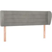 Syfax Kopfteil mit Ohren Hellgrau 147x23x78/88 cm Samt