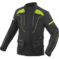 Bogotto Shado 2in1 Wasserdichte Schwarz Neon Gelb Motorrad Textiljacke Größe 3XL