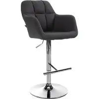 CLP Barhocker Natoma Stoff I Thekenhocker für Bar mit Gepolsterter Sitzfläche schwarz Material Gestell Metall in Chromoptik