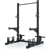 ATLETICA R7 Squat Rack | 203cm Höhe | Inklusive Spotter Arme, Sandwich J-Hooks, Monkey Bar und Gummifüße
