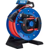 Hedi Vollkunststoff-Gerätekabeltrommel Generation 7 Champion Ø 29 cm mit Schleifring 40 m H07RN-F 3G1,5 mm² rot