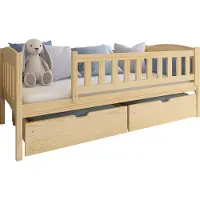 Mirjan 24 Kinderbett mit Stauraum Gucio 90, Bett mit zwei Bettschubladen, Lattenrost Flex, 208x96x75 cm (Farbe: Kiefer)