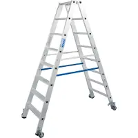 Krause Aluminium-Doppelleiter STABILO fahrbar 3,40 m