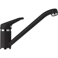 Schock Küchenarmatur "COSMO", schwarz (nero), B:21,6cm H:16,8cm Ø:4,9cm, Messing, Armaturen, Küchenarmatur, Festauslauf, Wasserspar-Perlator, Schwenkbereich 360