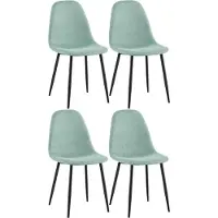 CLP 4er Set Esszimmerstühle Napier gepolstert bis 150 kg belastbar hellgrün Material Stoff