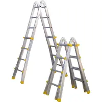 Siedra Teleskopleiter 984 mit stabilem Stahlbügelgelenk 4x3 Sprossen