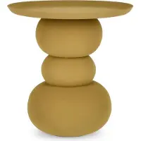 Natur24 Couchtisch Alpa 41 x 41 x 42 cm Stahl Senfgelb