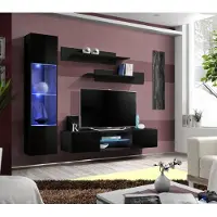Xl Moebel Gmbh Schwarz Wohnzimmer Luxus Wohnwand Hänge VitrineModerne TV-Ständer Holz Neu