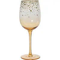 Christmas Decoration Weinglas 22,6cm Glas mit Sternen 1 Stück Apricot / Gold