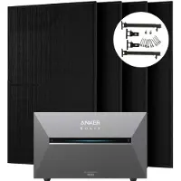 Anker Solix 2000W Balkonkraftwerke mit Solarbank 3 Pro mit Halterung für Flachdach