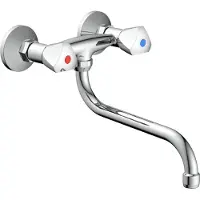 Schutte Küchenarmatur CESTI, schwenkbarer Wasserhahn Küche für Wandmontage, Spültischarmatur in Chrom