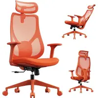 Sense7 Moyo Ergonomischer Bürostuhl Schreibtischstuhl Orange 3D-Armlehnen Netzrücken Lendenwirbelstütze Chefsessel PC Stuhl Home-office 150 kg