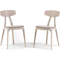 Idea New Garden Srl Set mit 2 Innenstühlen aus Harz mit gepolstertem Sitzkissen und Beinen mit rutschfesten Fußkappen – modernes, praktisches Design für Küche, Esszimmer, Bar und Restaurant – Tamara – Creme