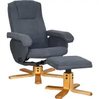 SVITA Charles Relaxsessel Hocker TV Sessel TV-Sessel Holzfuß Drehsessel Fernsehsessel Polyester Dunkelgrau