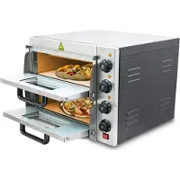 Bituxx Elektrischer Pizza Doppelofen 3000 Watt Silber MS-18168