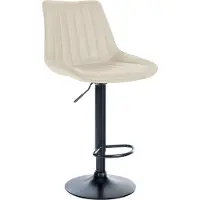 DELUKE Barhocker RIO - Creme, Kunstleder, Schwarz | Barhocker mit Lehne Barstuhl Tresenhocker Tresenstuhl Kneipenhocker Kneipenstuhl