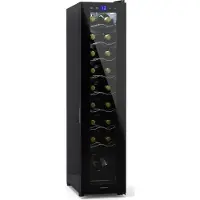 Klarstein Weinkühlschrank,1 Zone Getränkekühlschrank mit Glastür, Leiser Indoor/Outdoor Kühlschrank, 50L Flaschenkühlschrank Klein, Weinschrank für Getränke, Weinkühler für 18 Flaschen