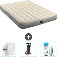 Intex Airbed - Doppelbett - 137 x 191 x 25 cm - Beige - Im Lieferumfang enthalten Spannbettuch - Pumpe en Reperaturset