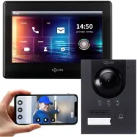 Goliath IP Video Türsprechanlage Aufputz Set für 1 Familienhaus 1x 7 Monitor 1 Familienhaus Anthrazit