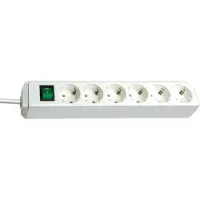 Brennenstuhl Eco-Line Steckdosenleiste mit Schalter 6-fach weiß 1,5m H05VV-F 3G1,5, 1159520015