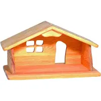 Ostheimer Puppenhaus aus massivem Erlen- oder Eschenholz, 54x35x30 cm, für Kinder ab 3 Jahren