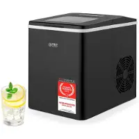 First Austria - Eiswürfelmaschine 1,8L - 150W - 9 Würfel in 7-9 Min - 12 kg 24 Std - Schwarz
