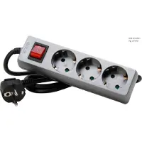 Kopp 129743008 Steckdosenleiste mit Schalter 3fach Titan Schutzkontakt