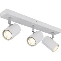 Globo Lighting Strahler Metall weiß matt, Aluminium weiß matt, LxBxH: 390x60x145mm, exkl. 3x GU10 25W 230V