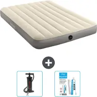 Intex Airbed - Doppelbett - 137 x 191 x 25 cm - Beige - Im Lieferumfang enthalten Pumpe en Reperaturset